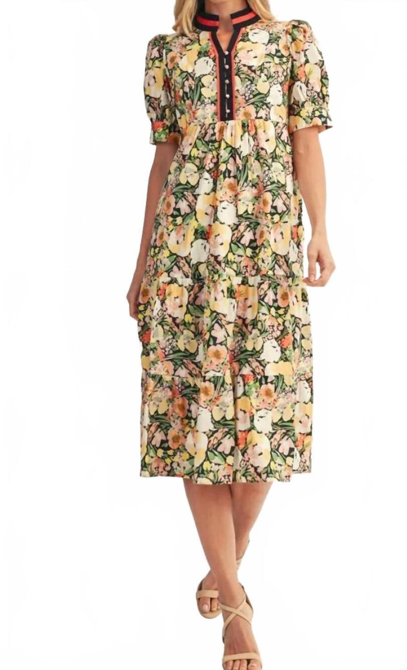 NEW JODIFL floral print dress in yellow multi